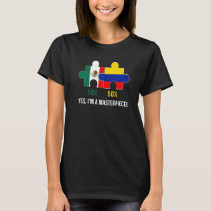 Halb kolumbianische halb mexikanische Flagge Map D T-Shirt