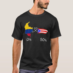 Halb kolumbianische Half Puerto Rico Flag Map Lieb T-Shirt