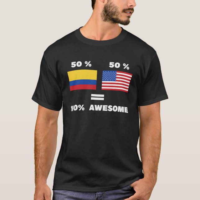 Halb Kolumbien und halb Amerika Halb Amerika Halb  T-Shirt (Vorderseite)