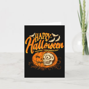 Halb Kürbiskopf Halloween Horror Spooky Night Karte