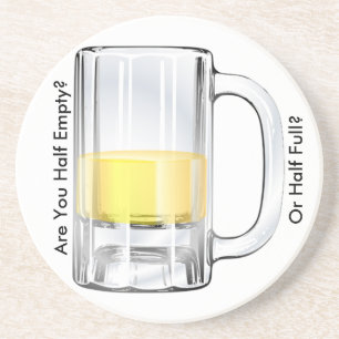 Halb leerer oder halb voller Untersetzer