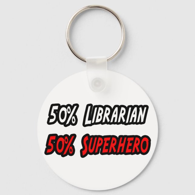 Halb-Librarian Halb-Superheld Schlüsselanhänger (Vorderseite)