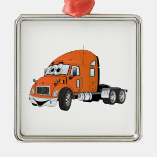 Halb LKW-Fahrerhaus-Orange Silbernes Ornament