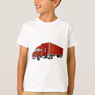 Halb LKW-roter Anhänger-Cartoon T-Shirt