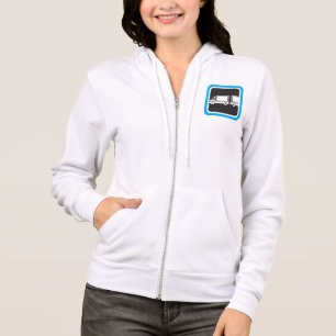 Halb-LKW und Anhänger blaues Symbol Hoodie