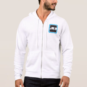 Halb-LKW und Anhänger blaues Symbol Hoodie