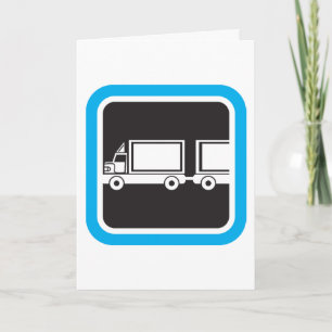 Halb-LKW und Anhänger blaues Symbol Karte