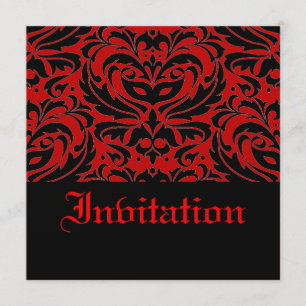 Halb Masquerade Rotes Halloween-Party Einladung