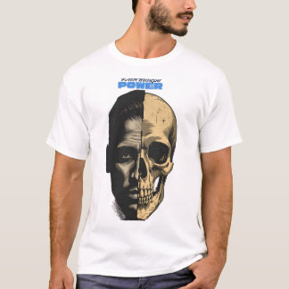 Halb Mensch, halb Totenkopf-Power-Grafik-T-Shirt T-Shirt