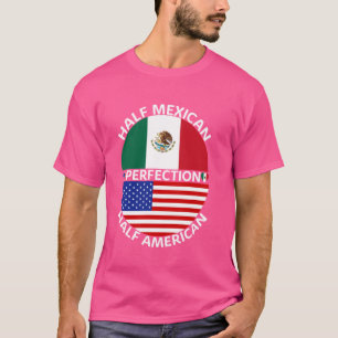 Halb mexikanisch halb amerikanisch Mexiko USA-Flag T-Shirt
