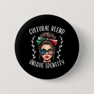 Halb mexikanisch halb amerikanisch USA-Flagge mexi Button