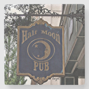 Halb Mond, Athen Georgia Marmorstein Untersetzer. Steinuntersetzer