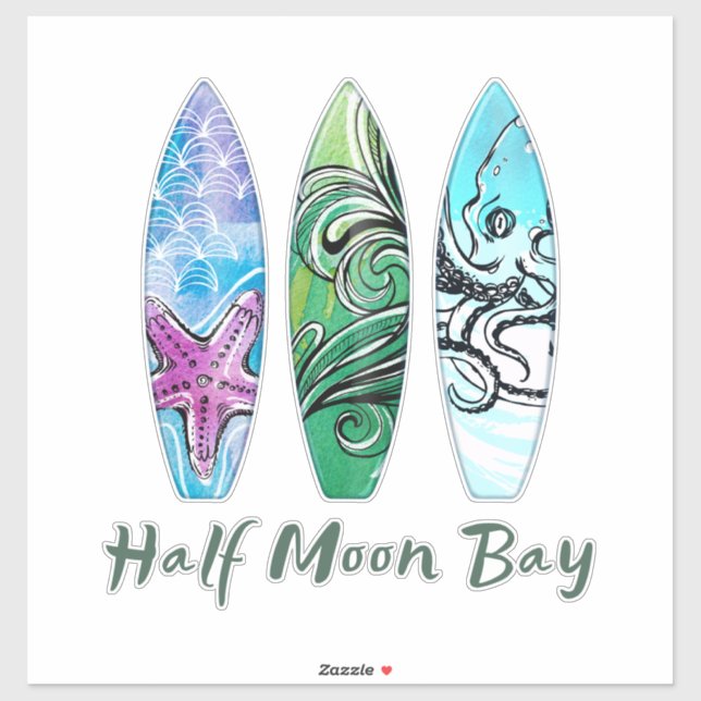 Halb Moon Bay Surfboards XL Sticker (Blatt)
