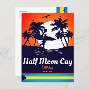 Halb Moon Cay Bahamas - Retro Vintager 80er Postkarte