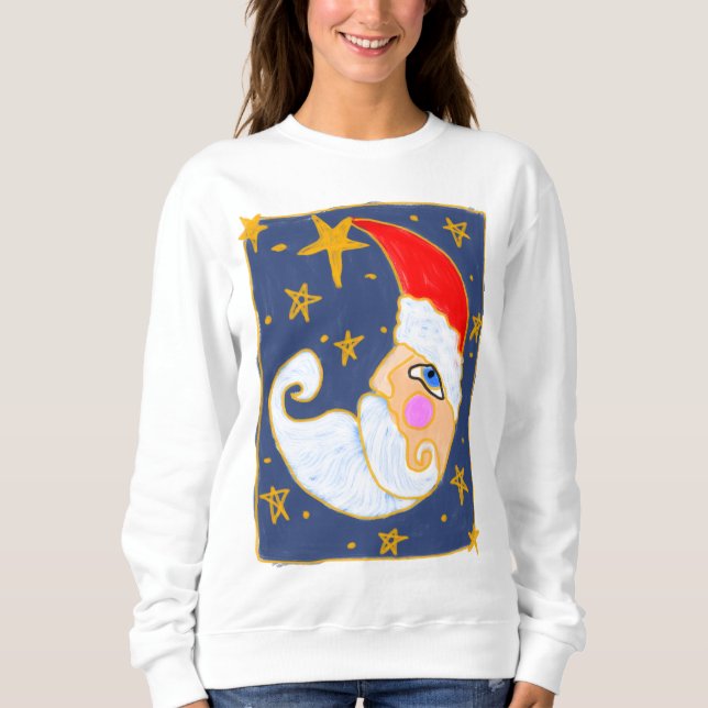 Halb Moon Santa Claus Abstrakte Kunst Sweatshirt (Vorderseite)