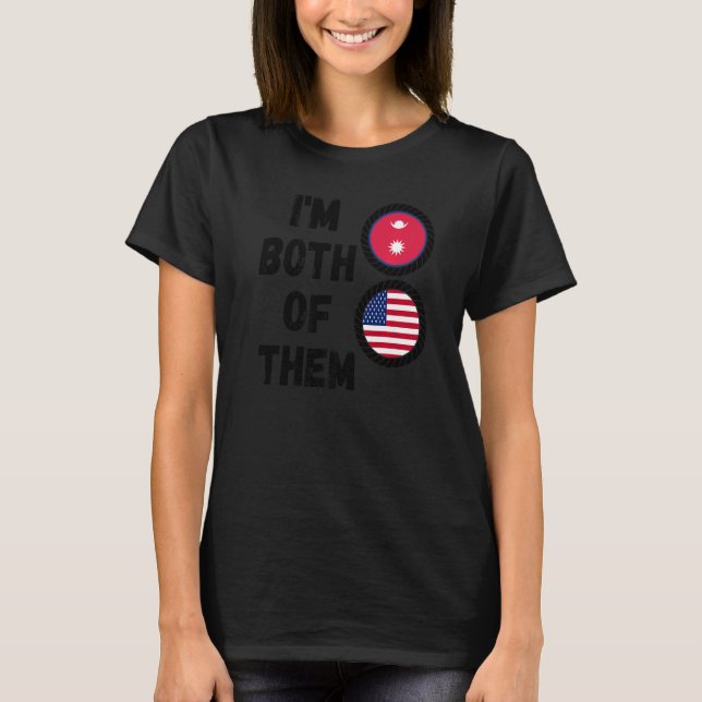 Halb Nepali Halb amerikanisches nepalisches Erbe u T-Shirt (Vorderseite)
