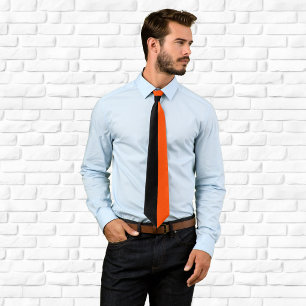 Halb Orange und Halb Schwarz Colorblock Krawatte