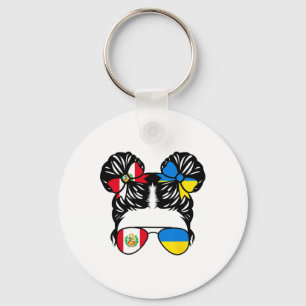 Halb peruanisches halb ukrainisches Mädchen Peru K Schlüsselanhänger
