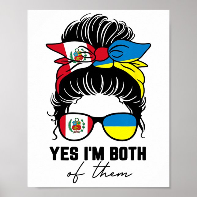 Halb peruanisches halb ukrainisches Mädchen Peru U Poster (Vorne)