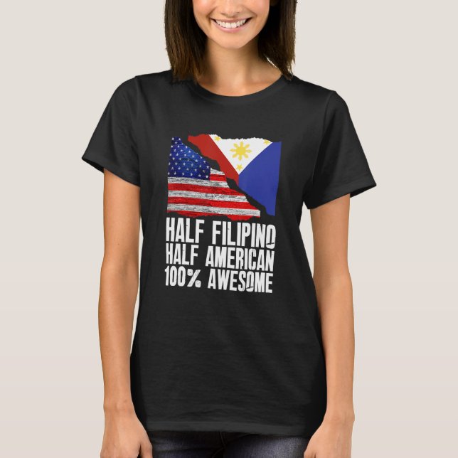 Halb philippinisch Halbe amerikanische Pinoy Phili T-Shirt (Vorderseite)