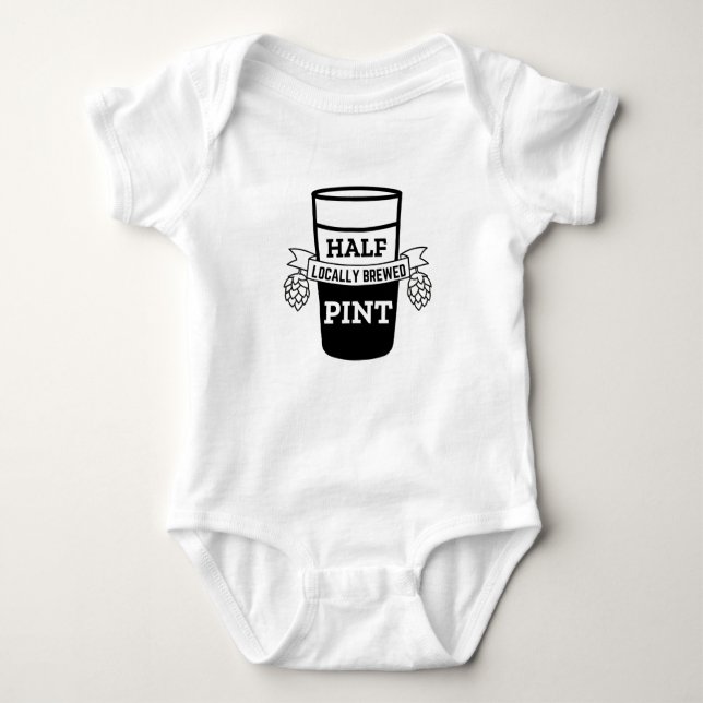 Halb Pint Baby | Bier Lover | Brewery Baby  Baby Strampler (Vorderseite)