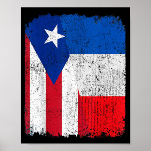 Halb puerto-ricanisch halb französische Flagge Her Poster