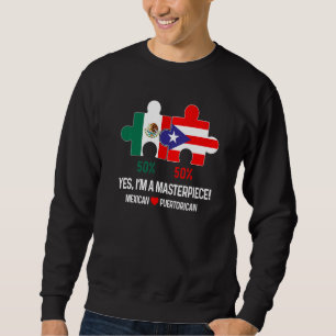 Halb puerto-ricanisch halb mexikanische Flagge gem Sweatshirt