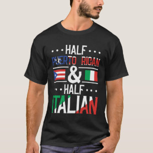 Halb puerto-ricanisch und halb italienisch Flaggen T-Shirt