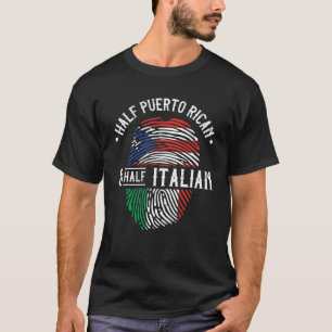 Halb puerto-ricanisch und halb italienisch Flaggen T-Shirt