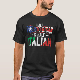 Halb puerto-ricanisch und halb italienisch Flaggen T-Shirt