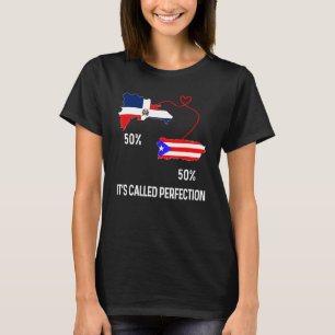 Halb puerto-ricanische halb dominikanische Flagge  T-Shirt