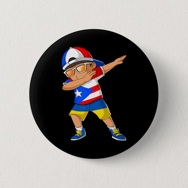 Halb puerto-ricanischer halb ukrainischer Junge Pu Button (Vorderseite)