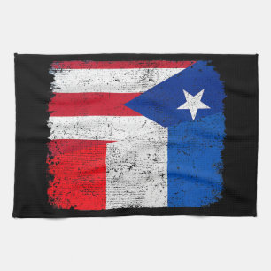 Halb Puerto Rico Halbfahne Preis für das Erbe Fran Geschirrtuch