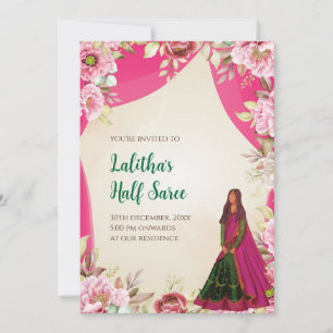 Halb-Saree-Zeremonie-Einladung als Halb-Saree-Kart Einladung