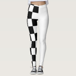 Halb schwarz-weiße Leggings