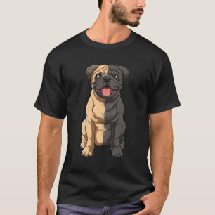 Halb schwarzer Mops Halbalter Mops Schwarz-Weiß-Mo T-Shirt