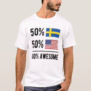 Halb schwedische Halb-Amerikanische Flagge Schwede T-Shirt