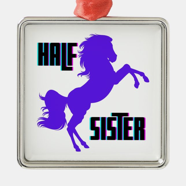 Halb Schwester Lila Pony Sibling Ornament Aus Metall (Vorne)