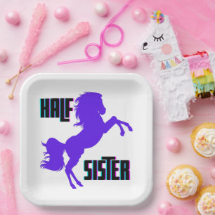 Halb Schwester Lila Pony Sibling Pappteller