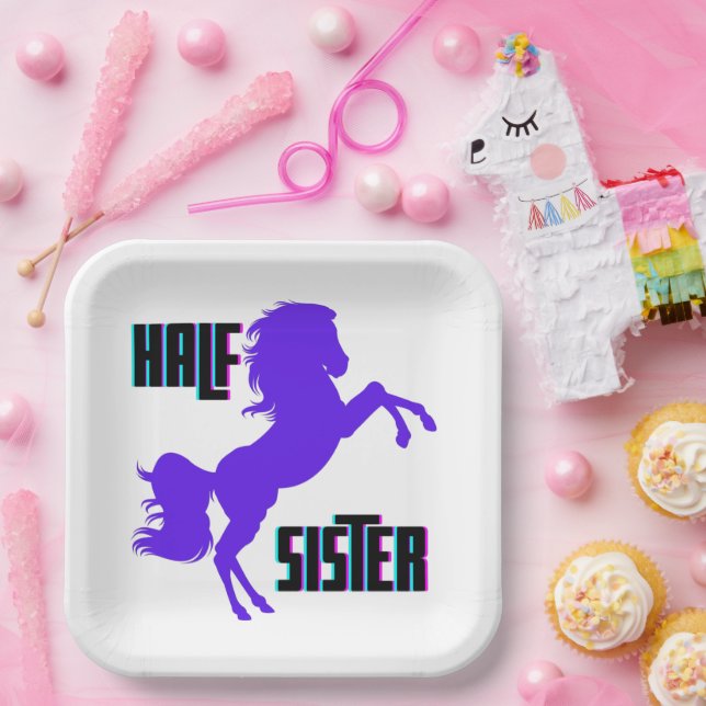 Halb Schwester Lila Pony Sibling Pappteller (Party)