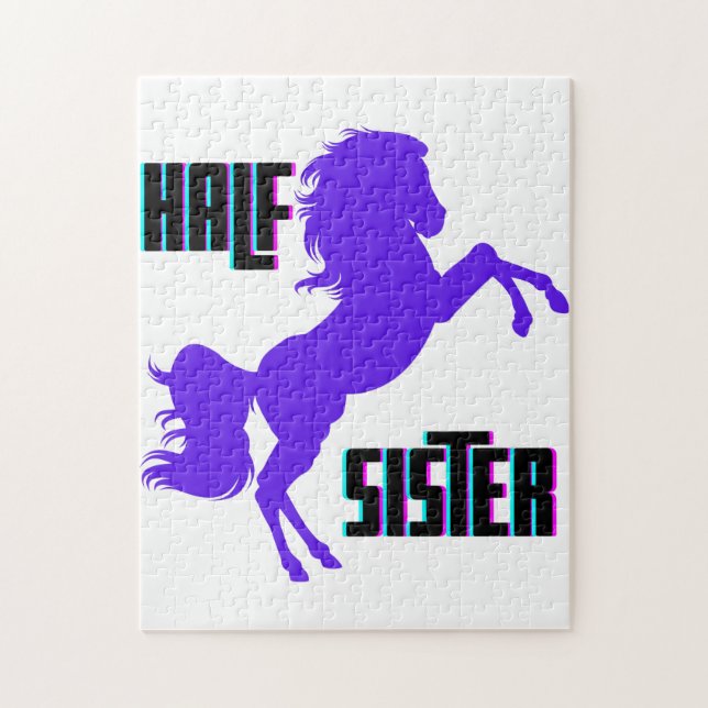Halb Schwester Lila Pony Sibling Puzzle (Vertikal)