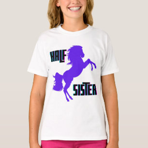 Halb Schwester Lila Pony Sibling T-Shirt
