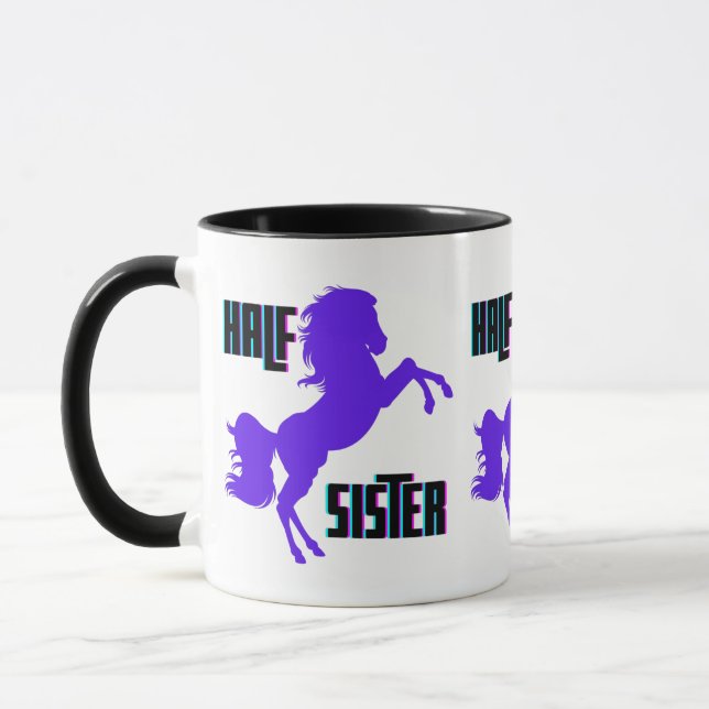 Halb Schwester Lila Pony Sibling Tasse (Links)
