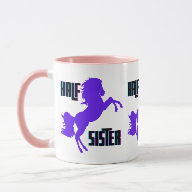 Halb Schwester Lila Pony Sibling Tasse (Links)