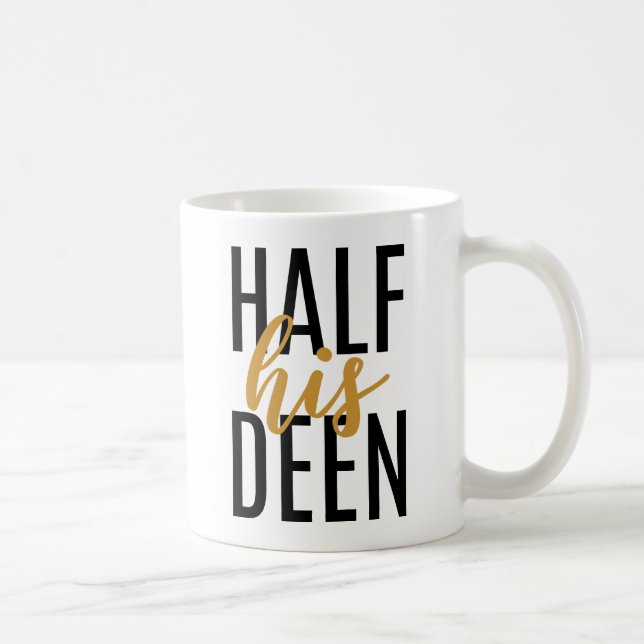 Halb seiner Deen Nikkah Geschenke Tasse für Paare (Rechts)