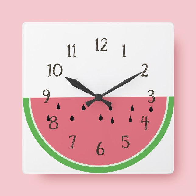 Halb Slice Pink Wassermelon Küchenmauer Uhr (Always time for watermelon)