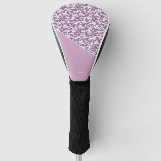 Halb-Tarnung doppelt Grau und Rosa Golf Headcover (Vorderseite)