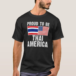 Halb Thailänder Halb Amerikaner Thailand-Flagge T-Shirt