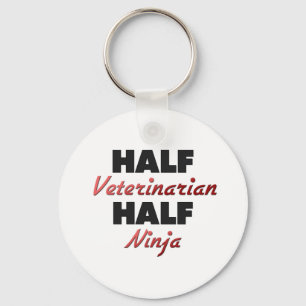 Halb Tierärztin Half Ninja Schlüsselanhänger
