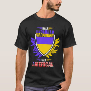 Halb-Ukrainisches Halb-Amerikanisches Hemd T-Shirt